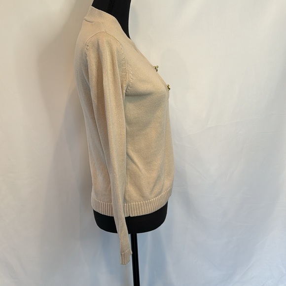 ❤️3/$30 Charter Club Petite Sweater With 2 Gold Clasp Bottons - Picture 5 of 11